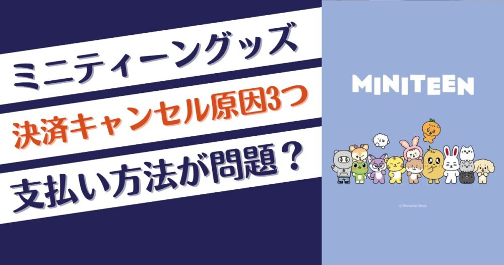 ミニティーングッズ決済キャンセル原因3つ！ウィショバ決済方法問題？