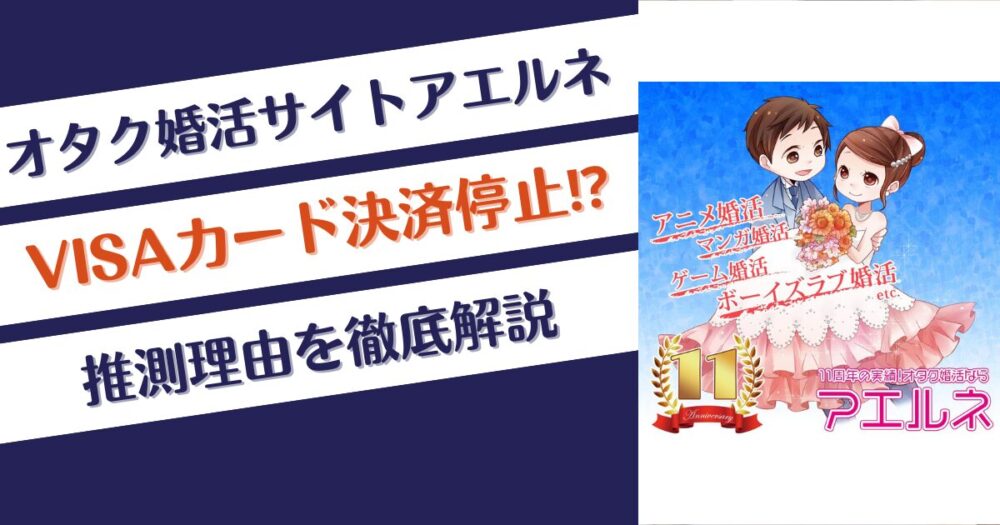 アエルネのVISAカード決済停止なぜ⁉推測理由を解説！オタク差別か⁉