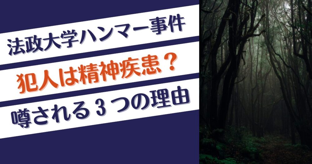 法政大学ハンマー事件の犯人は精神疾患？噂される理由3つ！被害妄想？